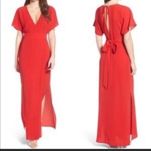 WAYF RED CARRARA MAXI DRESS